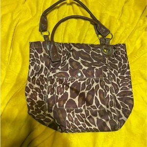 Nine West nylon shoulder purse with two straps.